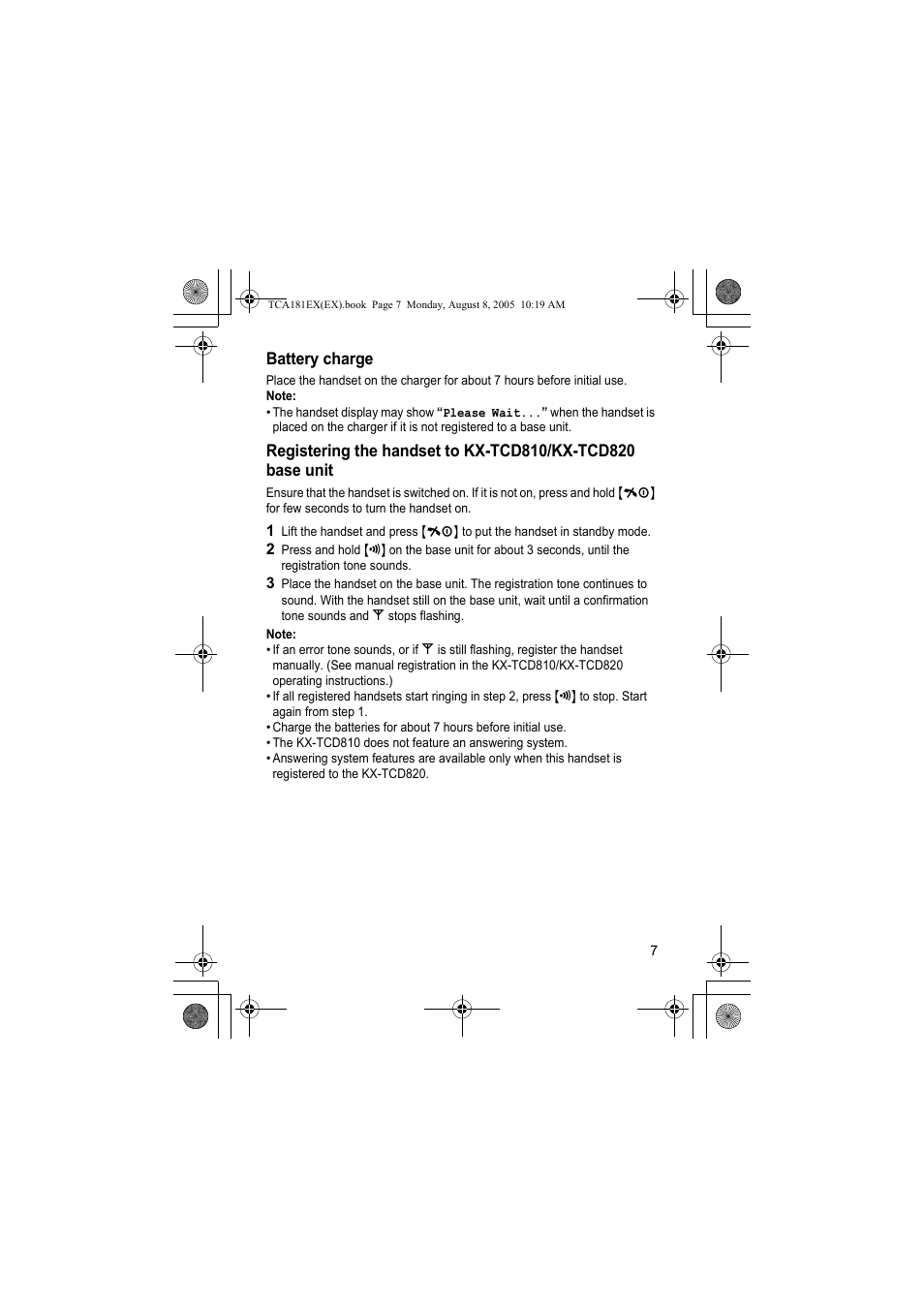 Panasonic KXTCA181EX User Manual | Page 7 / 72