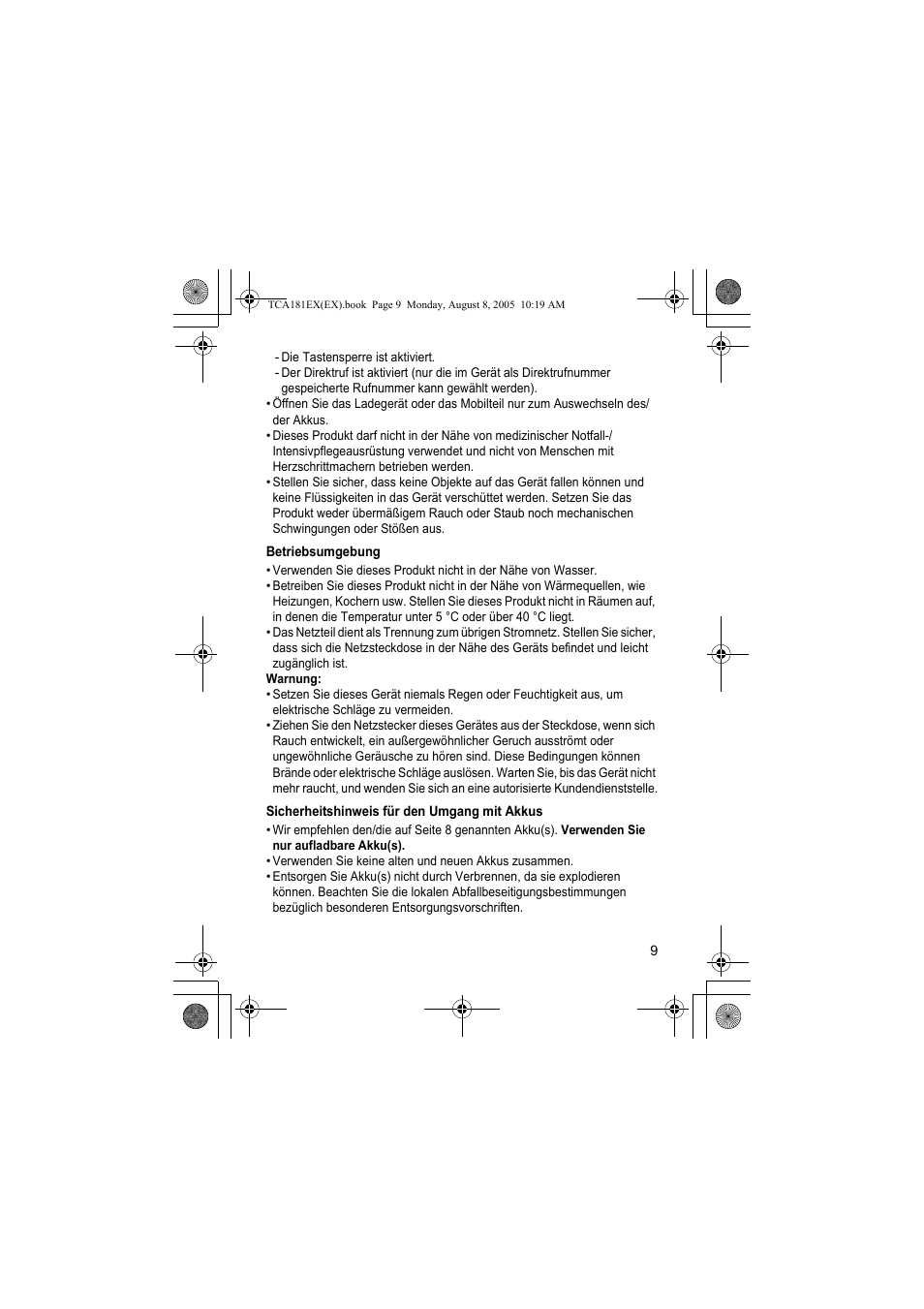 Panasonic KXTCA181EX User Manual | Page 9 / 72