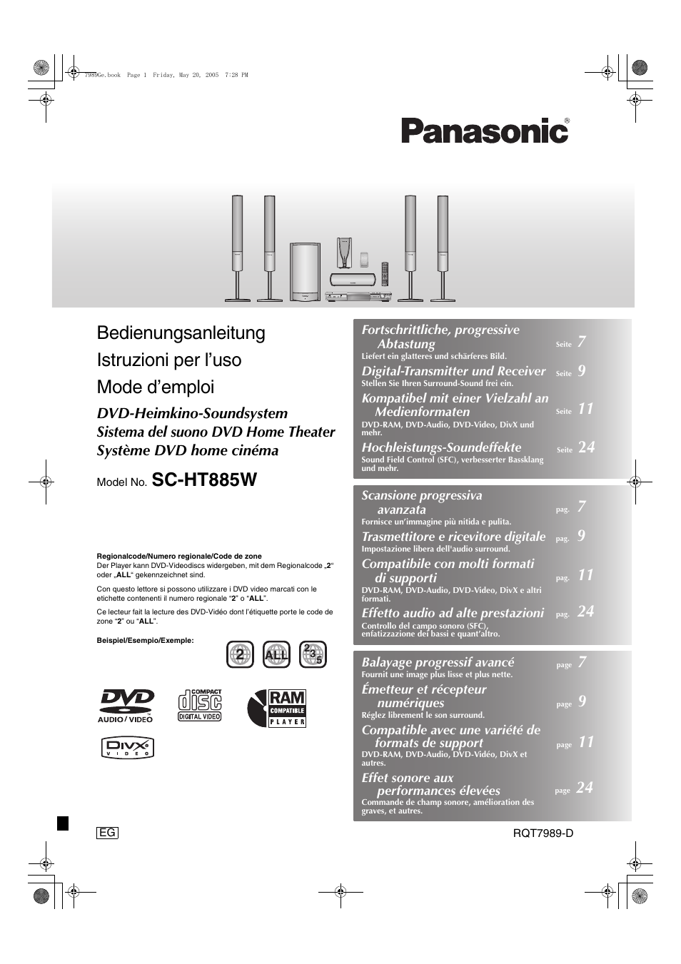 Panasonic SCHT885W User Manual | 104 pages