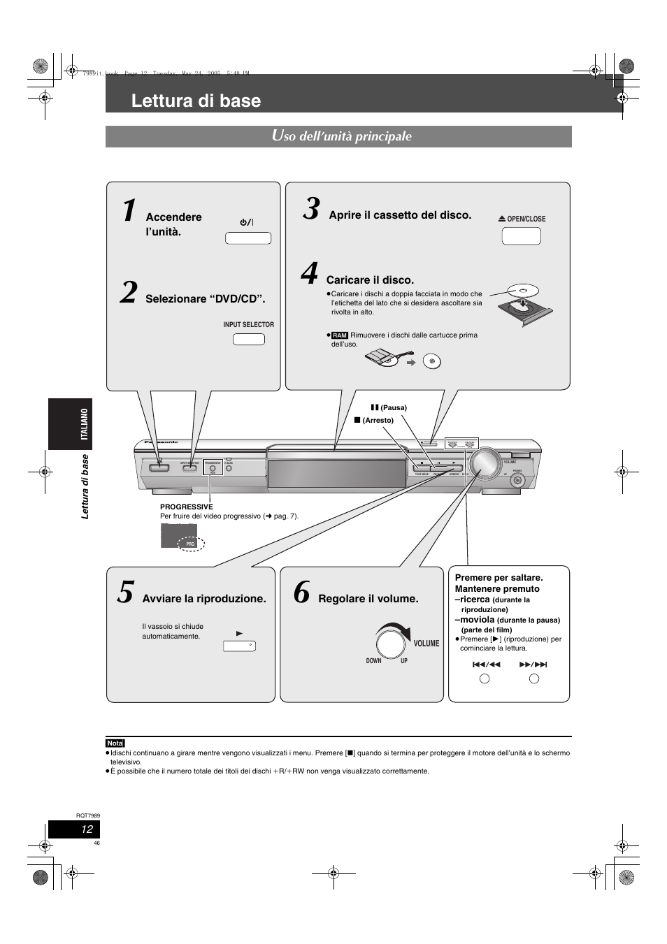 Lettura di base, So dell’unità principale | Panasonic SCHT885W User Manual | Page 46 / 104