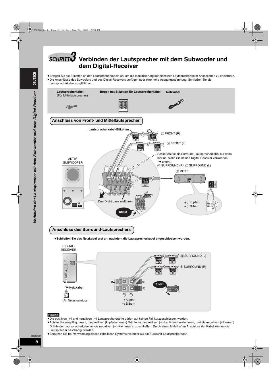 Schritt | Panasonic SCHT885W User Manual | Page 6 / 104