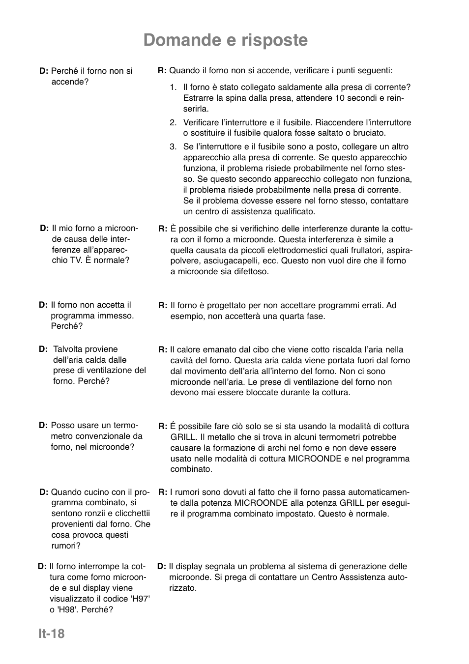 Domande e risposte, It-18 | Panasonic NNGD369MEPG User Manual | Page 120 / 303