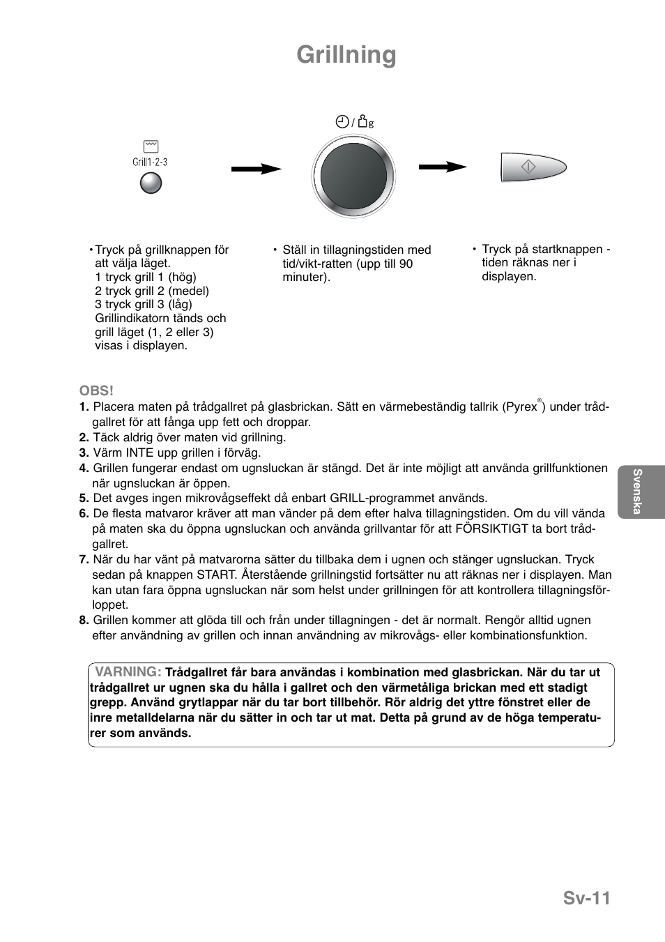 Grillning, Sv-11 | Panasonic NNGD369MEPG User Manual | Page 173 / 303