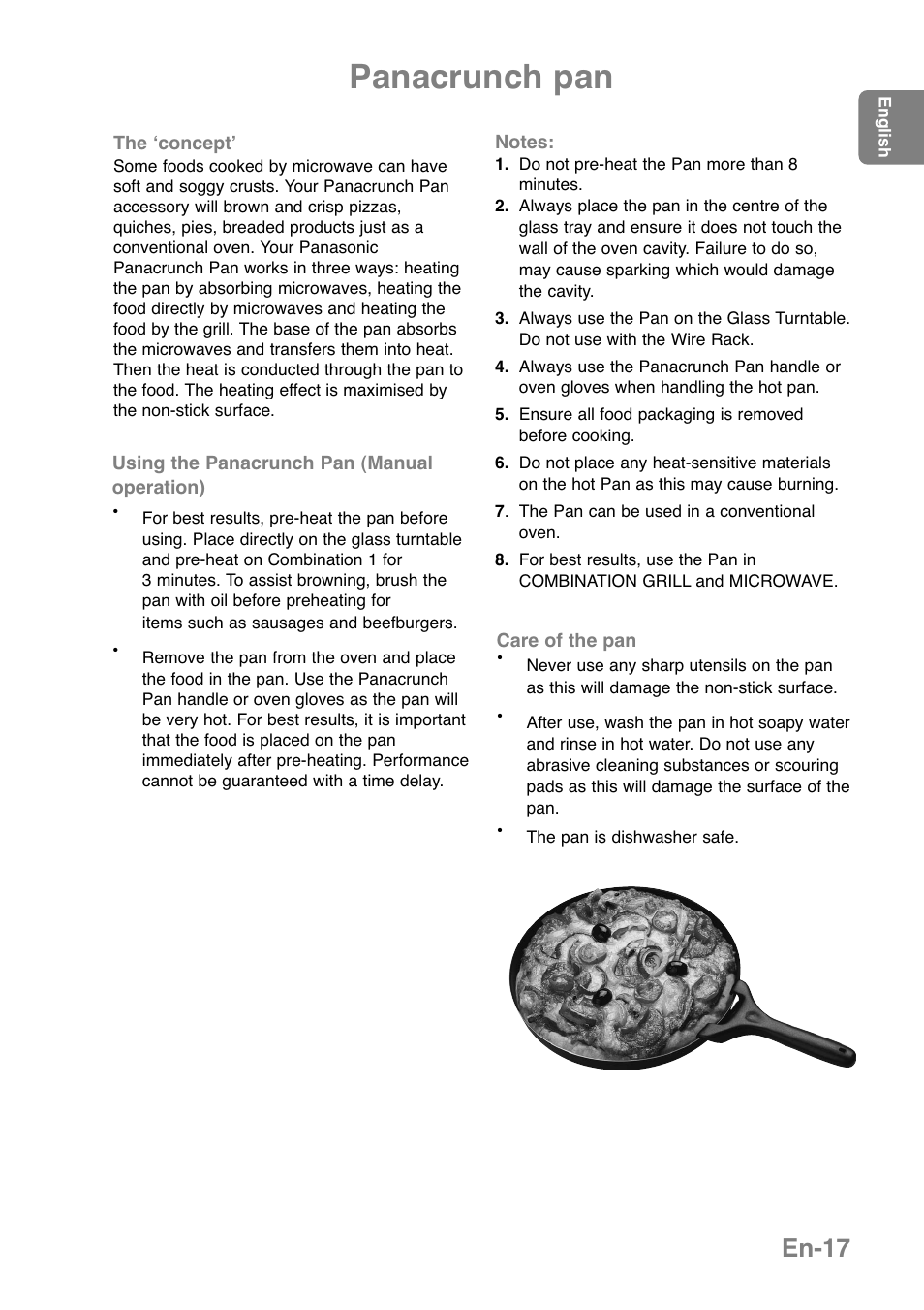 Panacrunch pan, En-17 | Panasonic NNGD369MEPG User Manual | Page 19 / 303