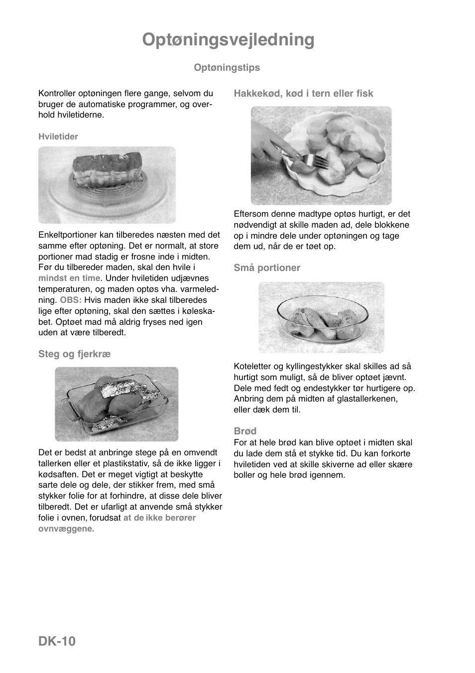 Optøningsvejledning, Dk-10 | Panasonic NNGD369MEPG User Manual | Page 192 / 303