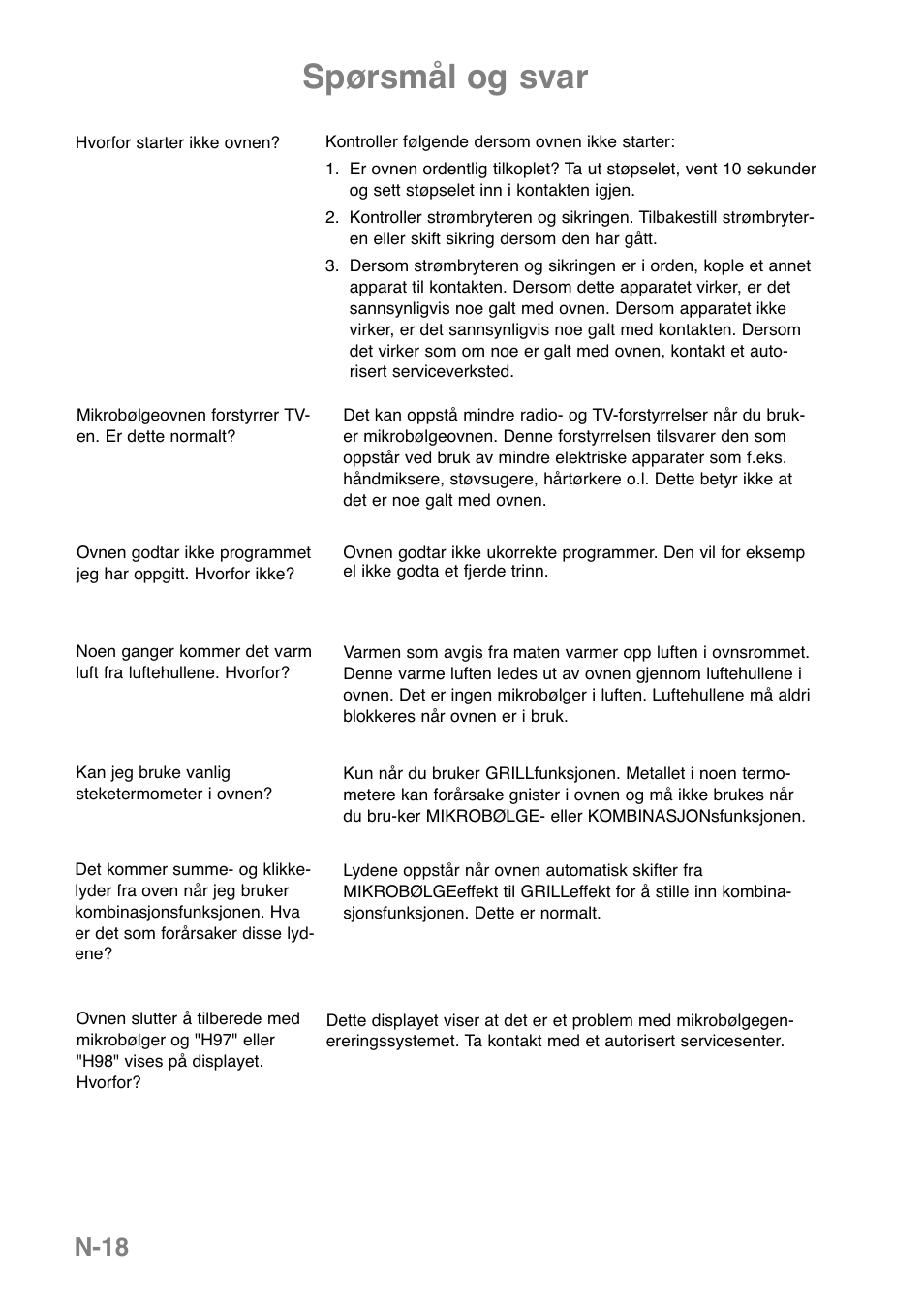 Spørsmål og svar, N-18 | Panasonic NNGD369MEPG User Manual | Page 220 / 303