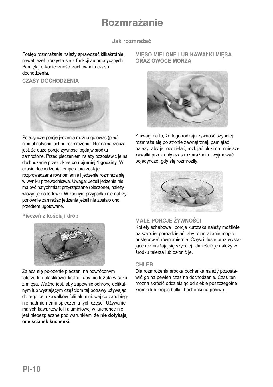 Rozmrażanie, Pl-10 | Panasonic NNGD369MEPG User Manual | Page 252 / 303