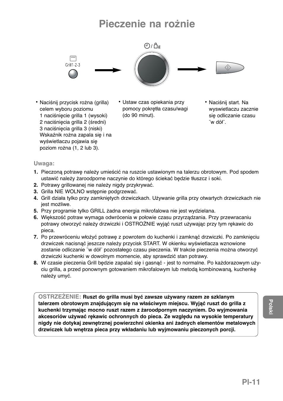 Pieczenie na rożnie, Pl-11 | Panasonic NNGD369MEPG User Manual | Page 253 / 303