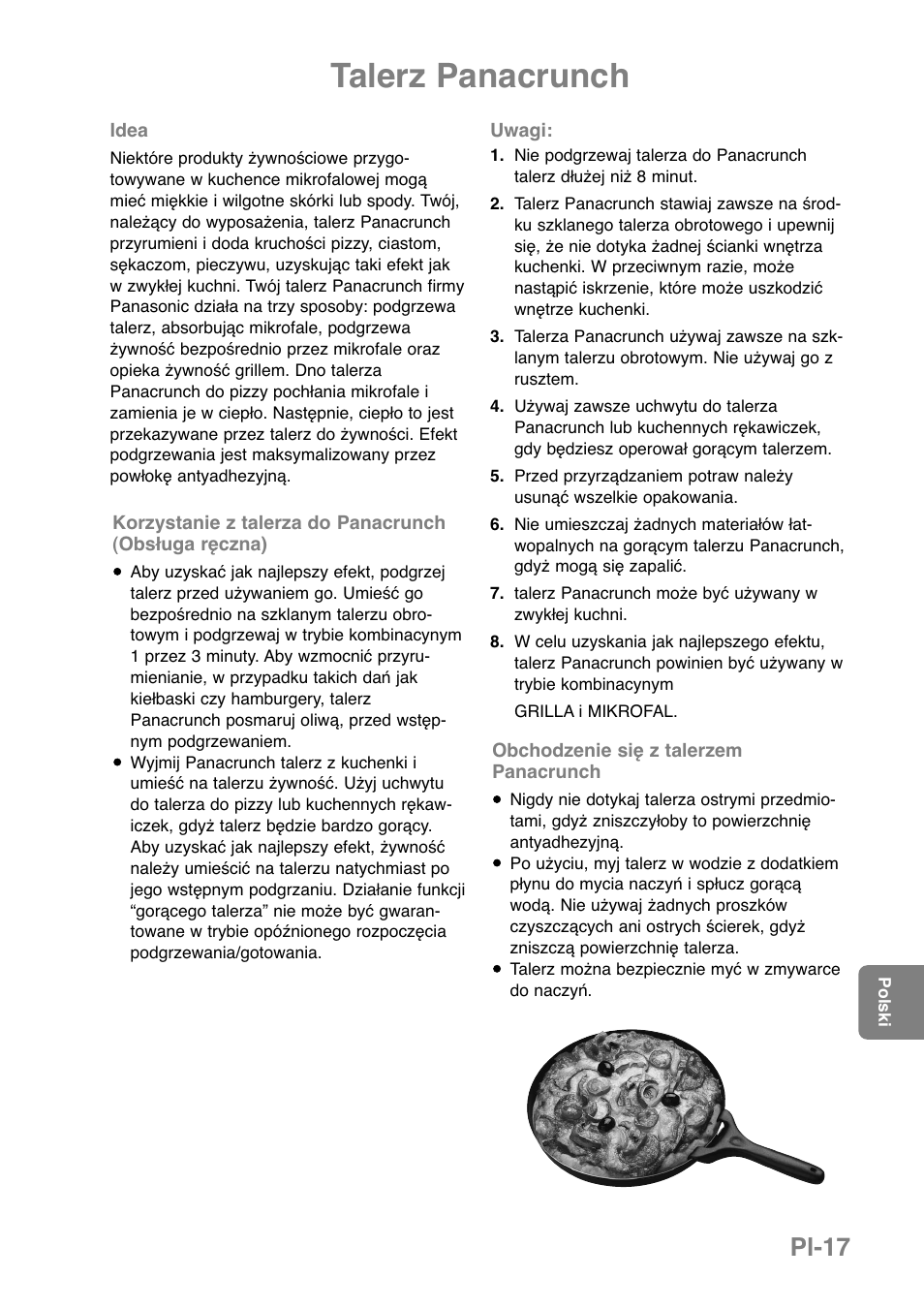 Talerz panacrunch, Pl-17 | Panasonic NNGD369MEPG User Manual | Page 259 / 303
