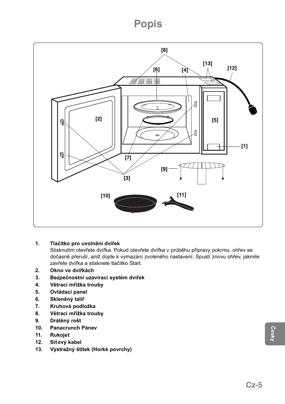 Popis, Cz-5 | Panasonic NNGD369MEPG User Manual | Page 267 / 303