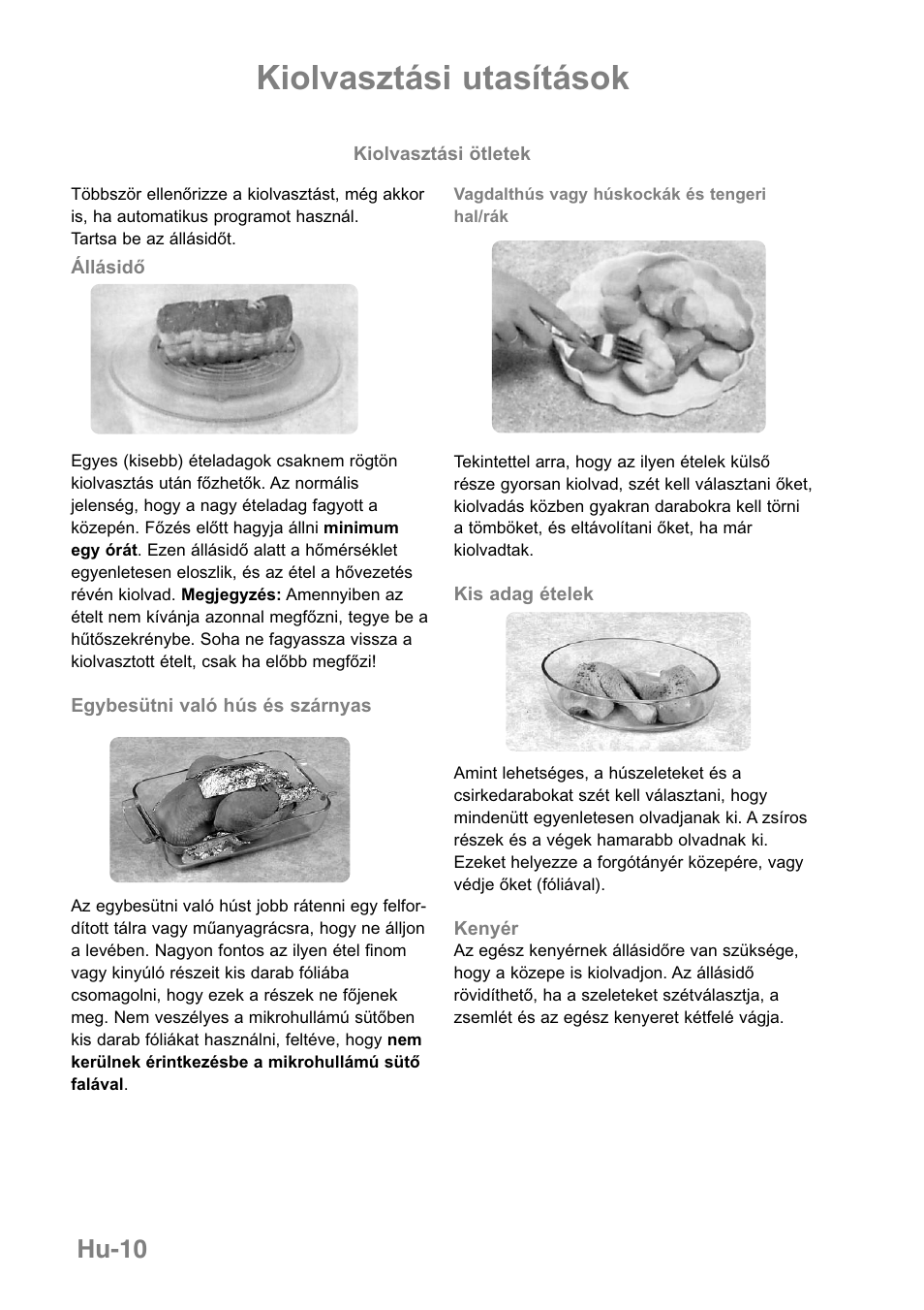 Kiolvasztási utasítások, Hu-10 | Panasonic NNGD369MEPG User Manual | Page 292 / 303