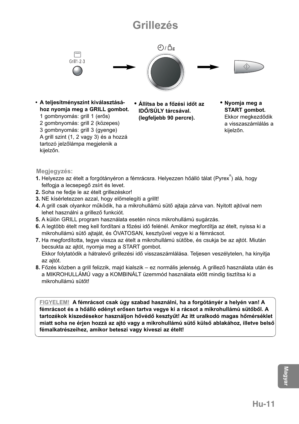 Grillezés, Hu-11 | Panasonic NNGD369MEPG User Manual | Page 293 / 303