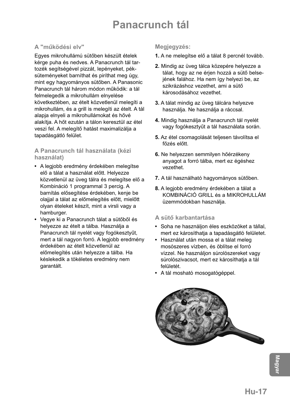 Panacrunch tál, Hu-17 | Panasonic NNGD369MEPG User Manual | Page 299 / 303