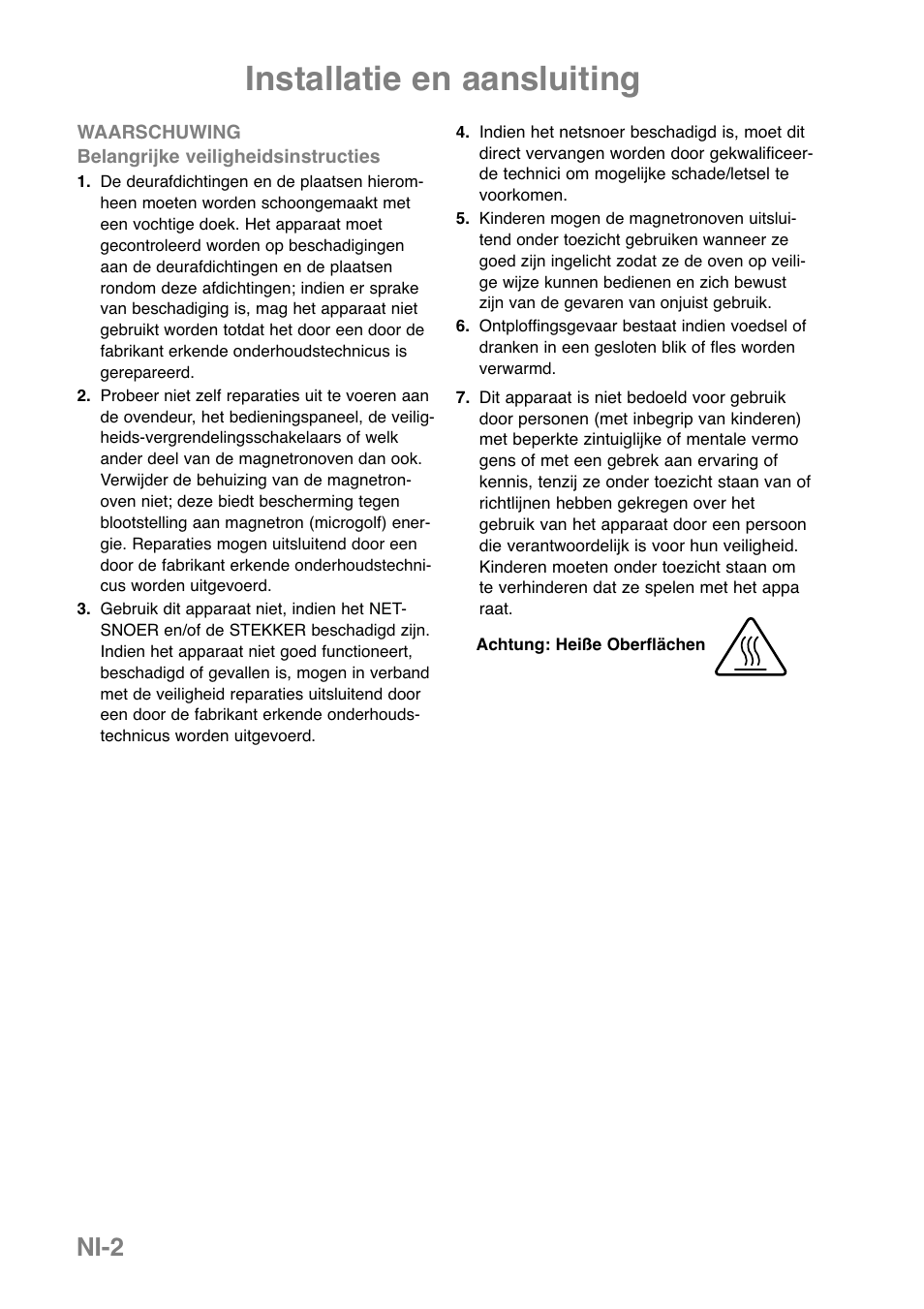 Installatie en aansluiting, Ni-2 | Panasonic NNGD369MEPG User Manual | Page 64 / 303