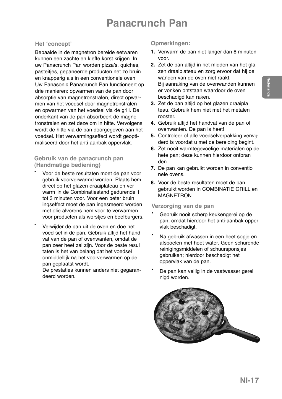 Panacrunch pan, Ni-17 | Panasonic NNGD369MEPG User Manual | Page 79 / 303