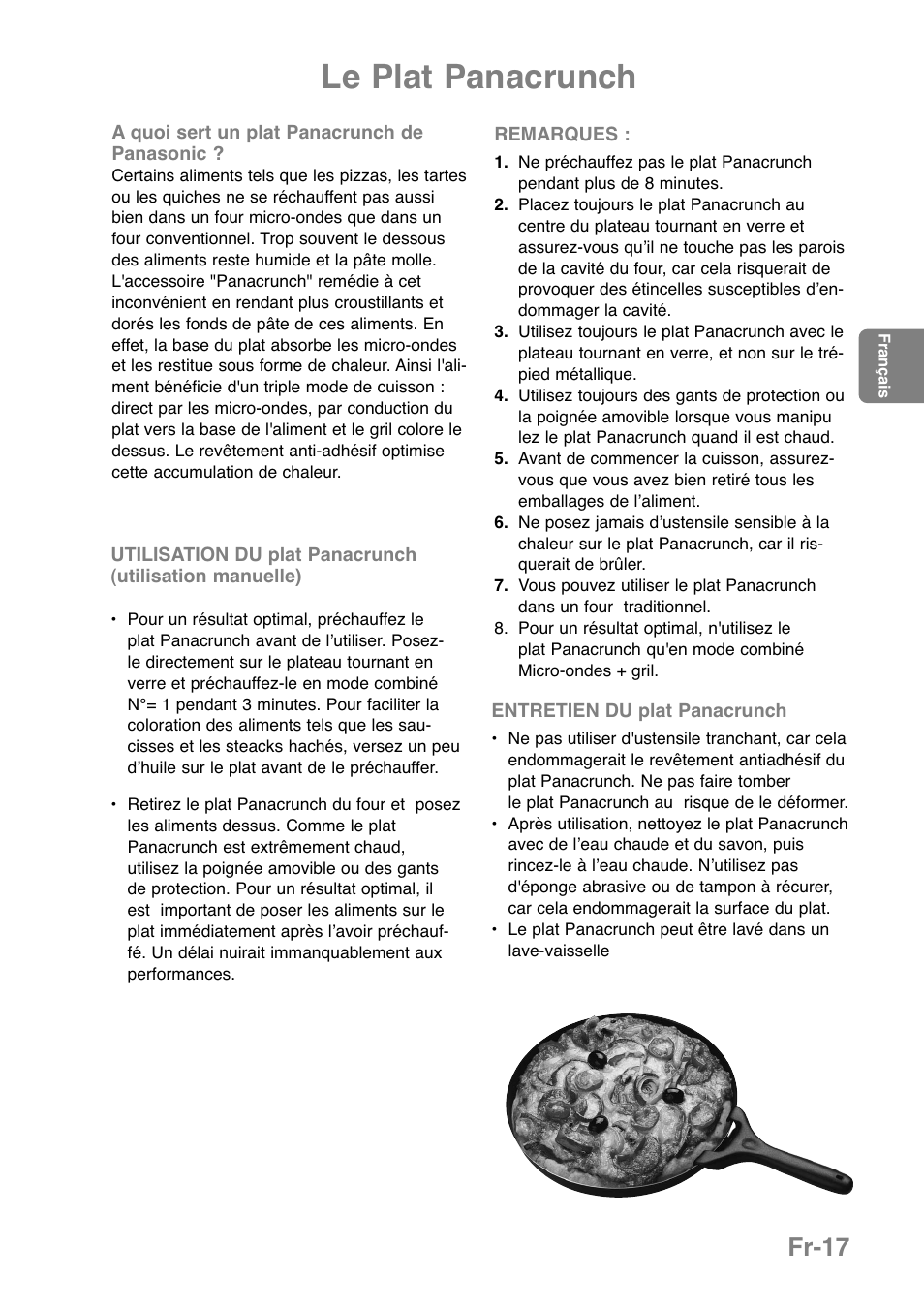 Le plat panacrunch, Fr-17 | Panasonic NNGD369MEPG User Manual | Page 99 / 303