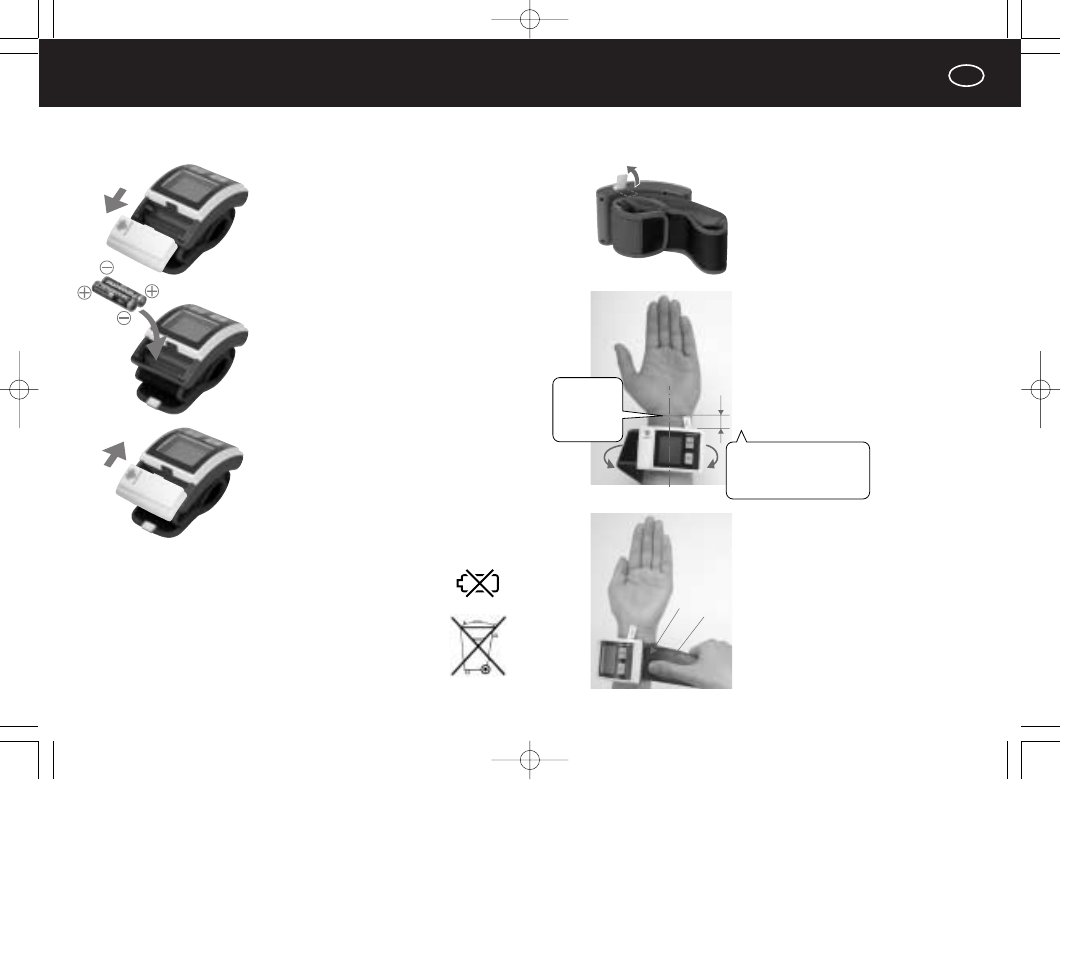 Adattare il manicotto di pressione, Inserimento/sostituzione delle batterie | Panasonic EW3004E2 User Manual | Page 38 / 78