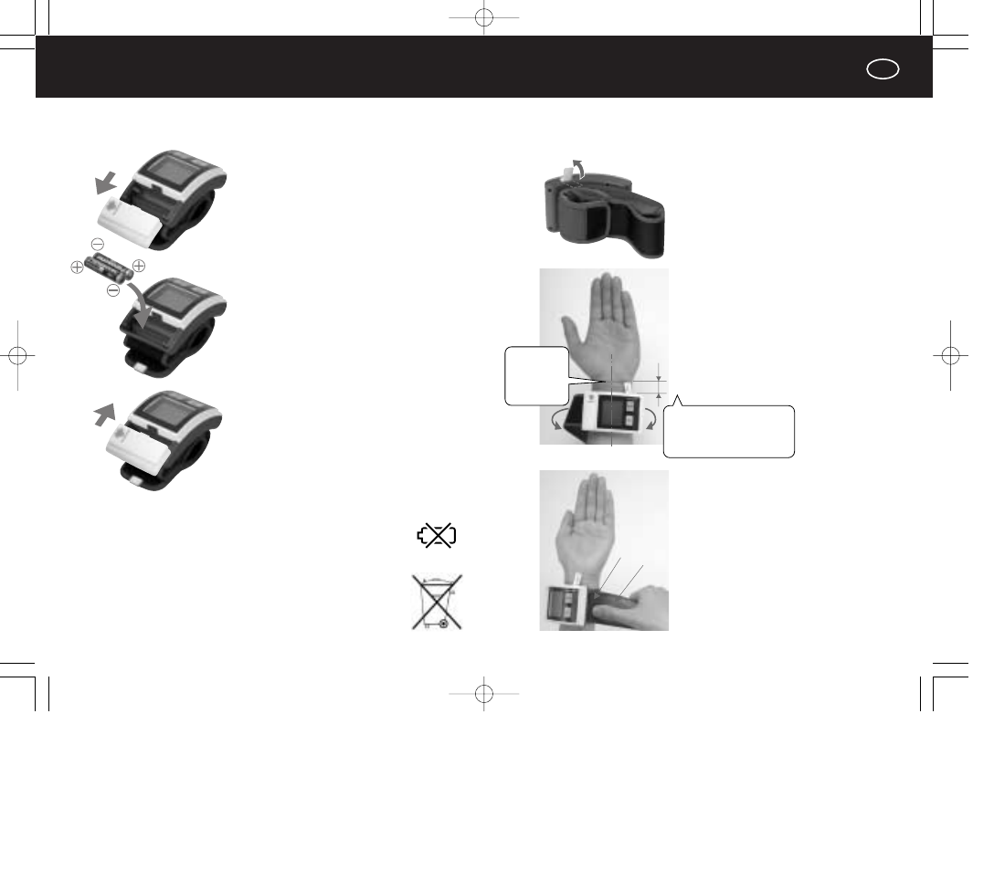Ajuste del brazalete, Colocación/sustitución de las pilas | Panasonic EW3004E2 User Manual | Page 49 / 78