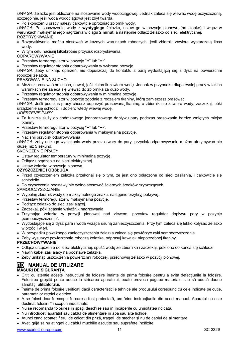 Scarlett SC-332S User Manual | Page 11 / 27