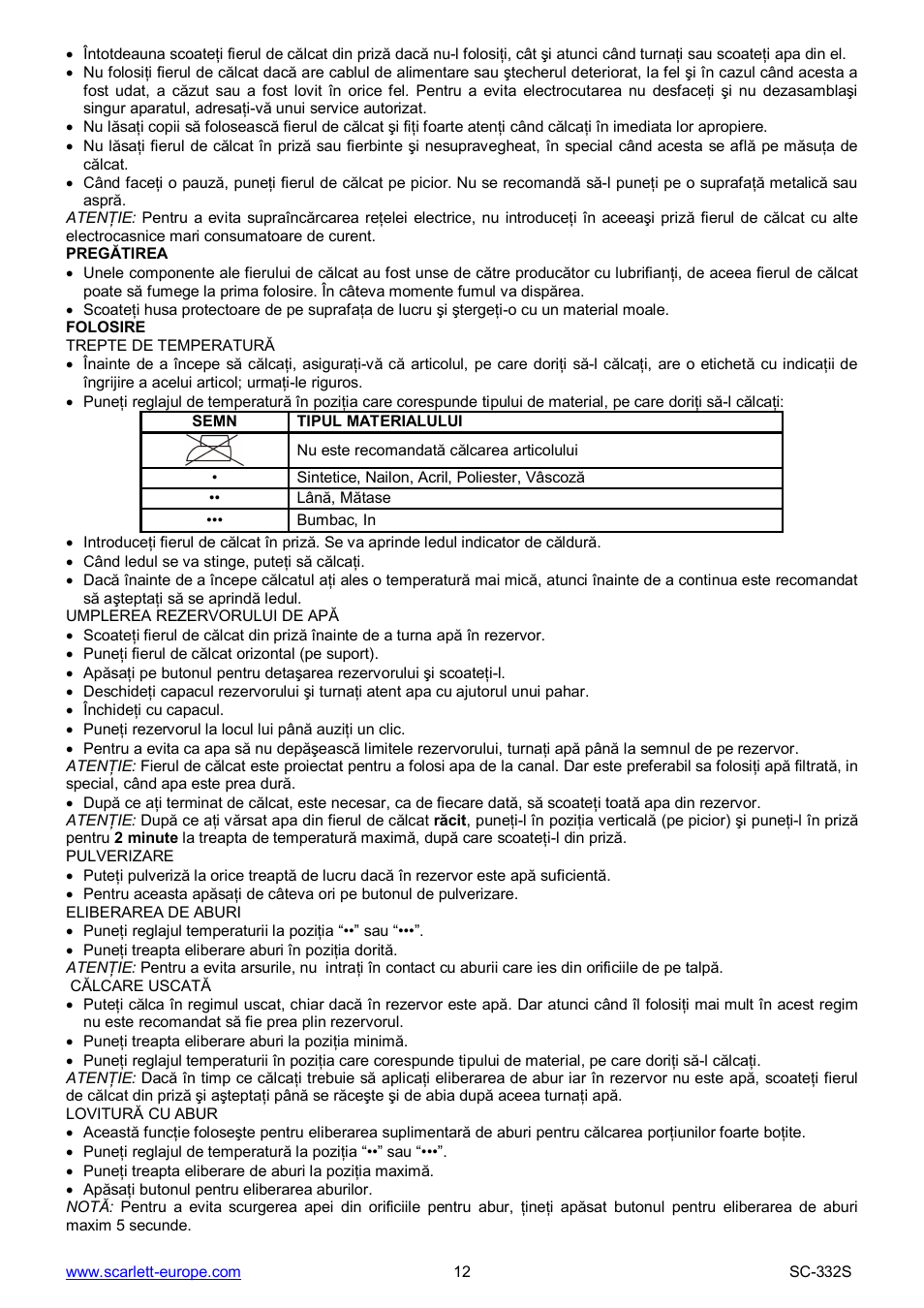 Scarlett SC-332S User Manual | Page 12 / 27