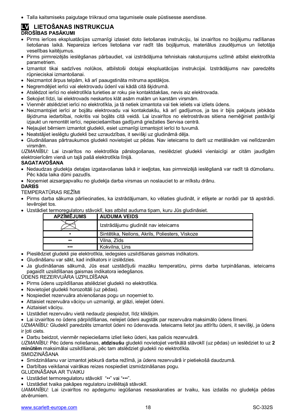 Scarlett SC-332S User Manual | Page 18 / 27