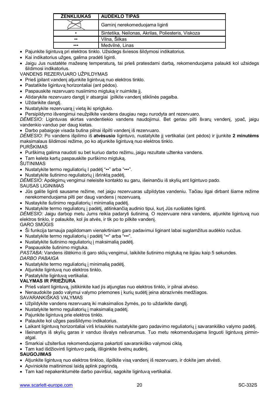 Scarlett SC-332S User Manual | Page 20 / 27