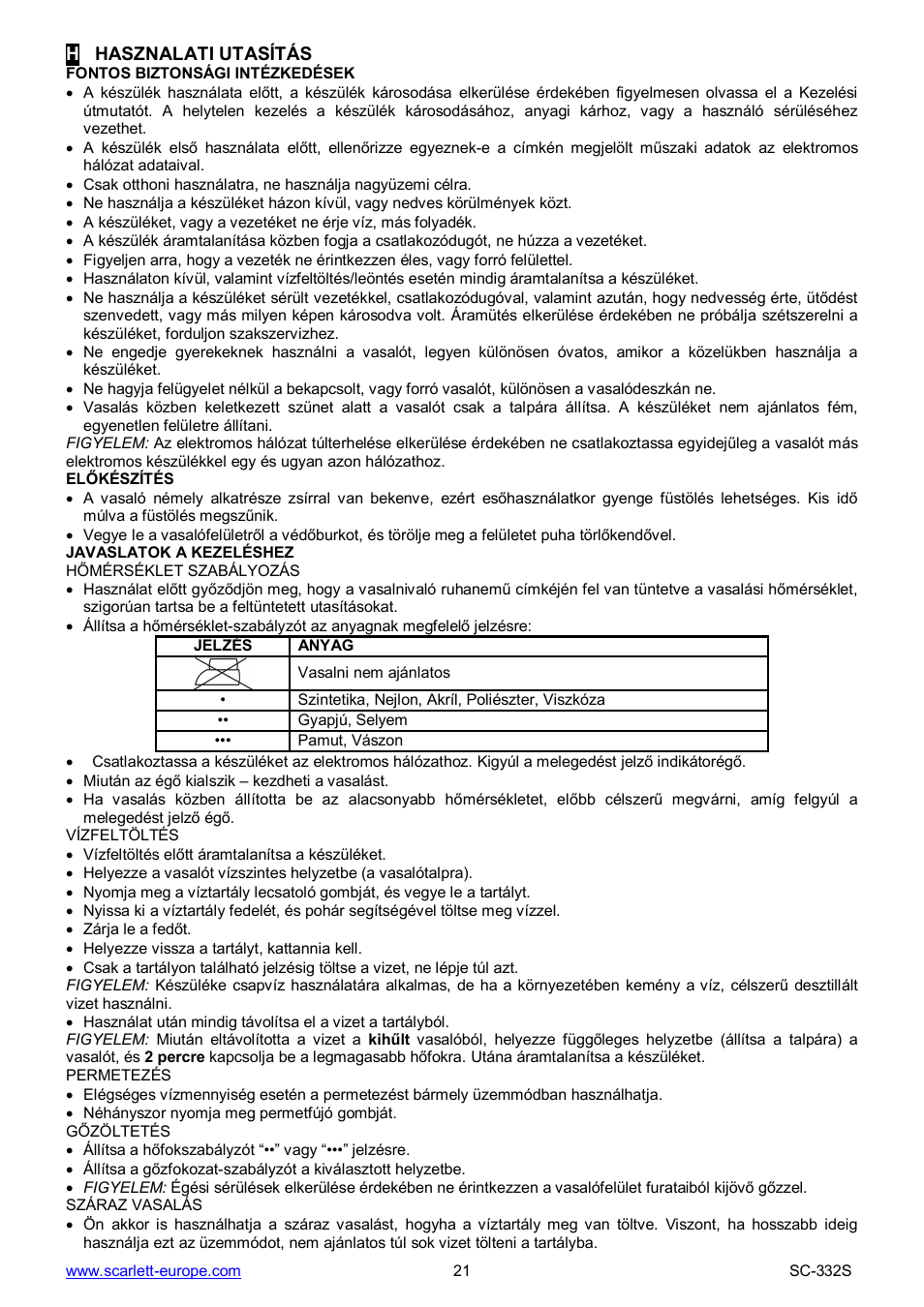 Scarlett SC-332S User Manual | Page 21 / 27