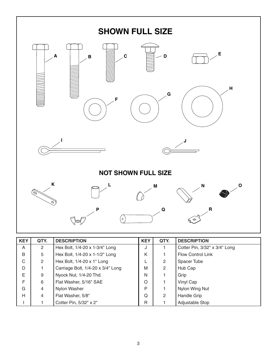 Shown full size, Not shown full size | Agri-Fab 45-02104 User Manual | Page 3 / 12