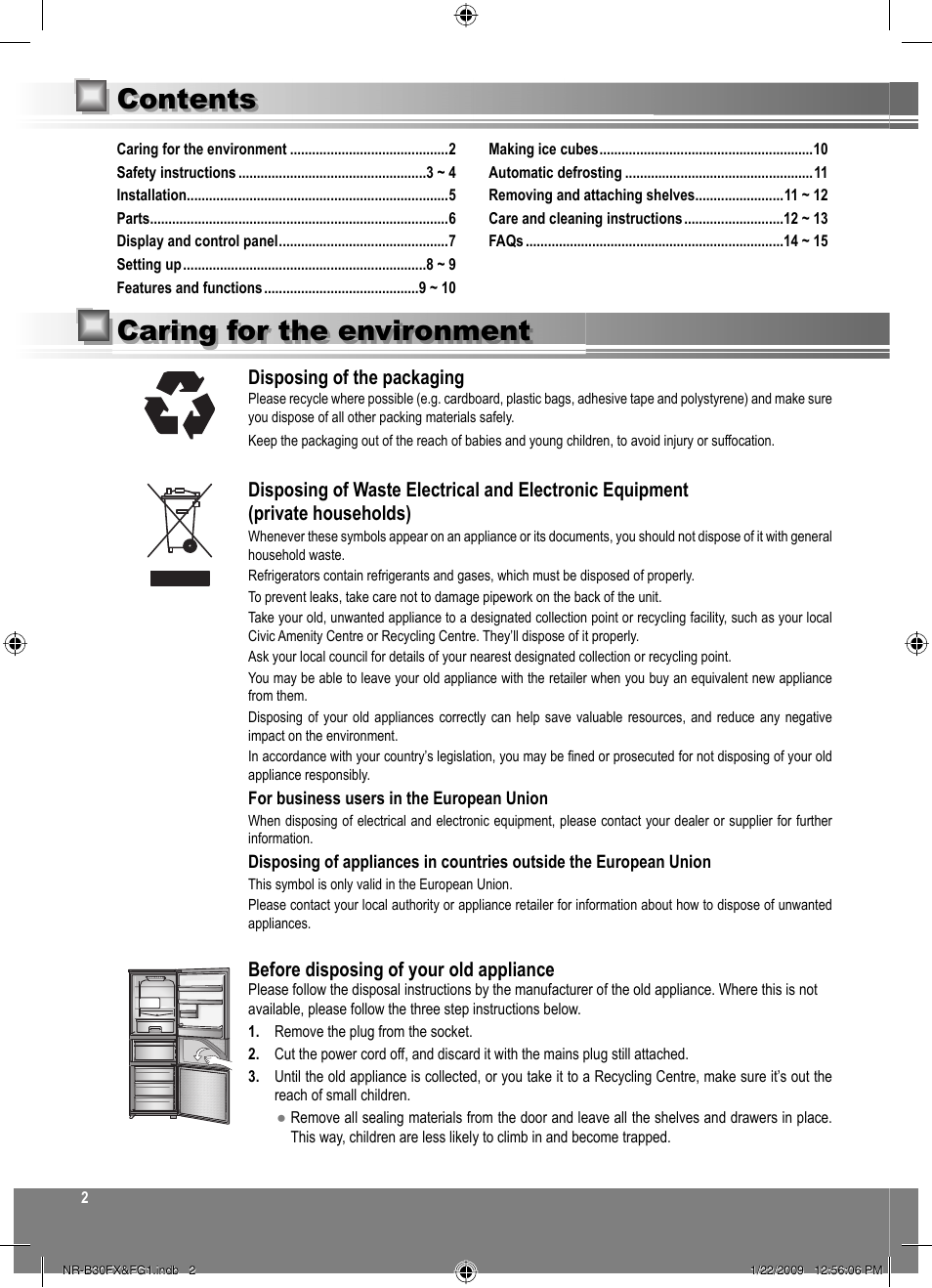 Panasonic NRB30FG1 User Manual | Page 2 / 156