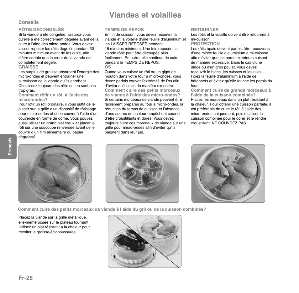 Viandes et volailles, Fr-28 | Panasonic NNGD559WSPG User Manual | Page 107 / 137