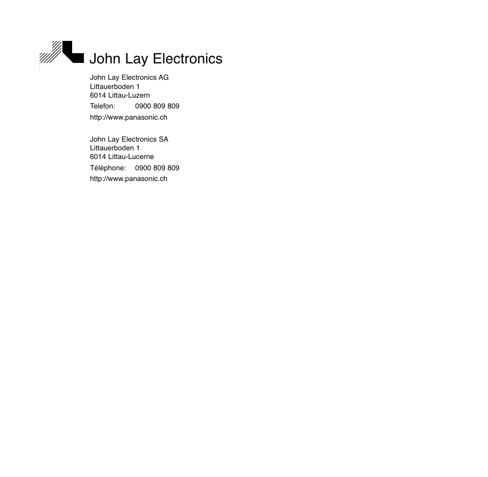 John lay electronics | Panasonic NNGD559WSPG User Manual | Page 117 / 137
