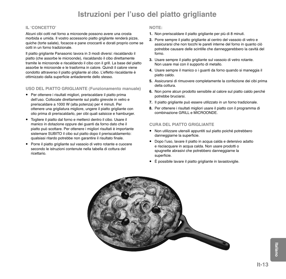 Istruzioni per lʼuso del piatto grigliante, It-13 | Panasonic NNGD559WSPG User Manual | Page 131 / 137
