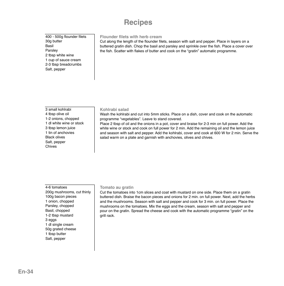 Recipes, En-34 | Panasonic NNGD559WSPG User Manual | Page 35 / 137