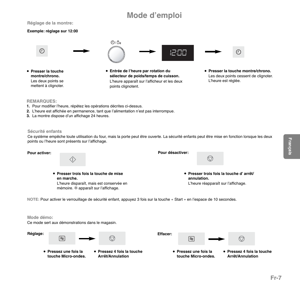 Mode dʼemploi, Fr-7 | Panasonic NNGD559WSPG User Manual | Page 86 / 137