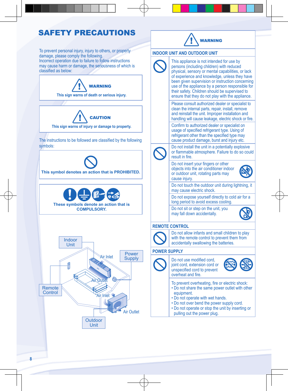 Safety precautions | Panasonic CURE15NKX User Manual | Page 8 / 60