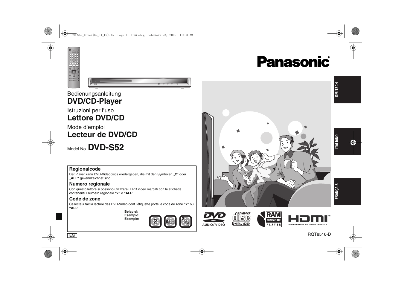 Panasonic DVDS52 User Manual | 80 pages