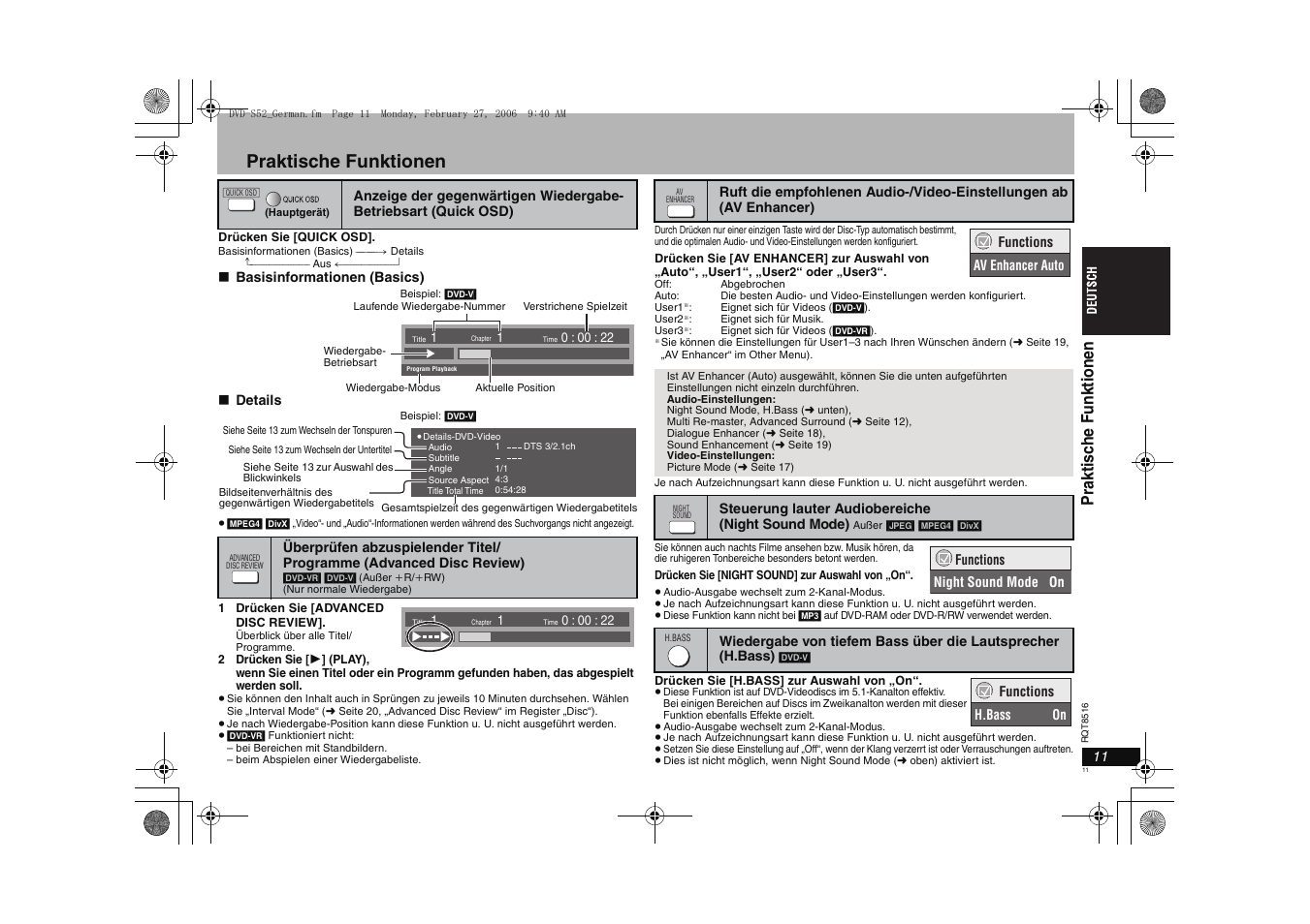 Praktische funktionen | Panasonic DVDS52 User Manual | Page 11 / 80