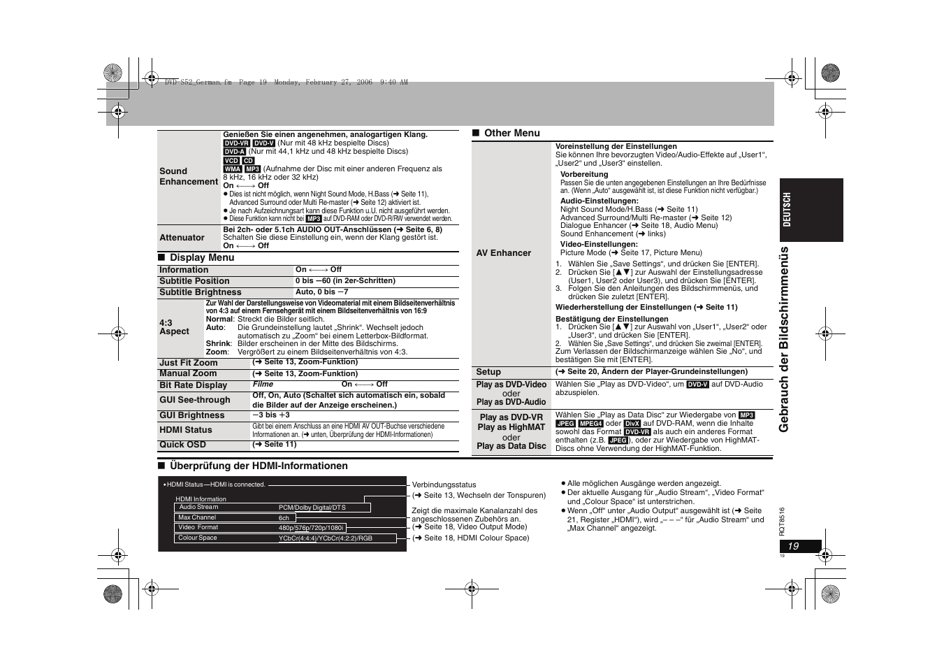 Panasonic DVDS52 User Manual | Page 19 / 80