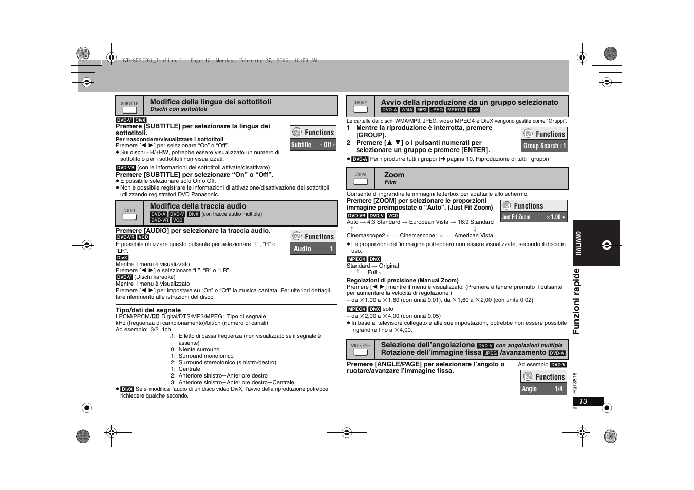 Funzi oni rap ide | Panasonic DVDS52 User Manual | Page 39 / 80