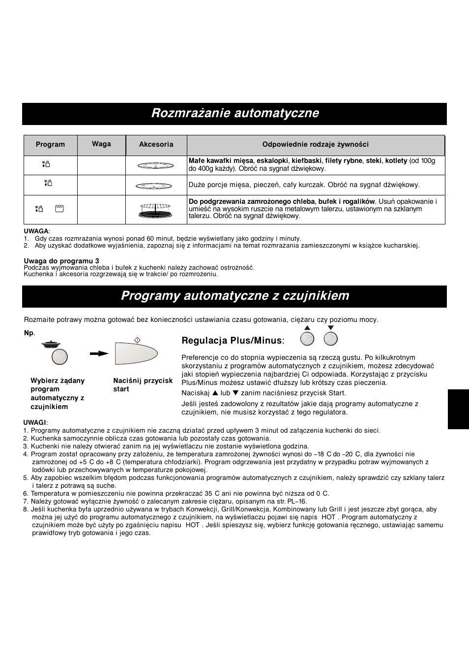 Pl-15, Regulacja plus/minus | Panasonic NNA813 User Manual | Page 121 / 128