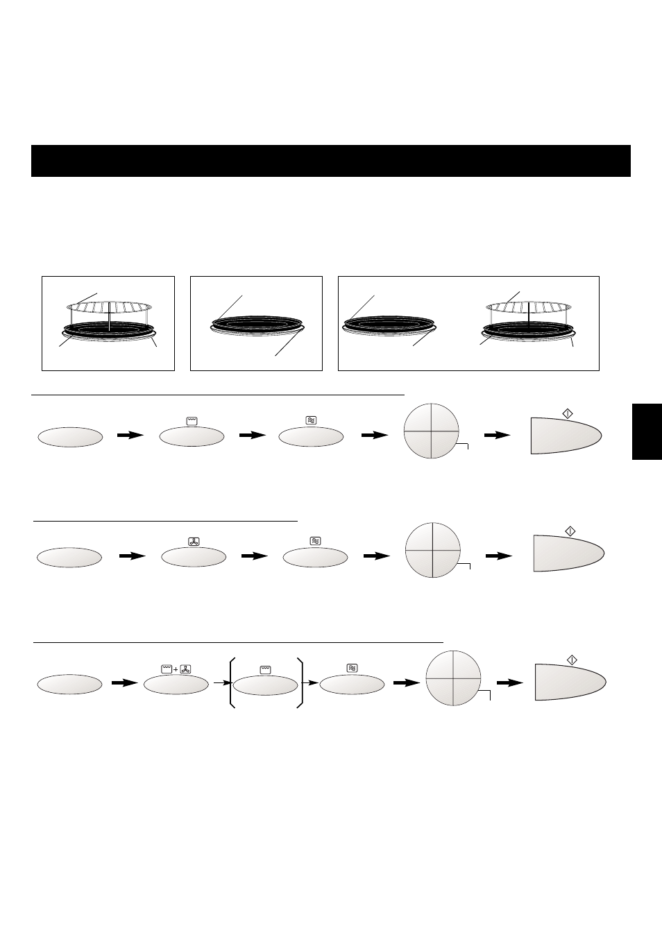 Cuisson combinée, 1) gril + micro-ondes, 2) chaleur tournante + micro-ondes | 3) turbogril + micro-ondes, Accessoires utilisés, Fr-13, Préchauffage conseillé, voir fr- 14), Préchauffage conseillé -voir fr-14), Gril + micro-ondes chaleur tournante + micro-ondes, Turbogril + micro-ondes | Panasonic NNA813 User Manual | Page 77 / 128
