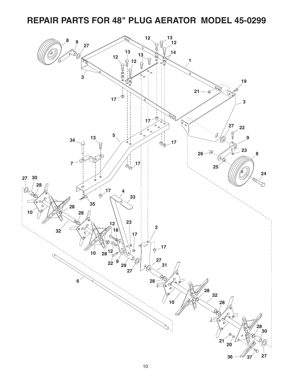 Agri-Fab 48" PLUG AERATOR 45-0299 User Manual | Page 10 / 12