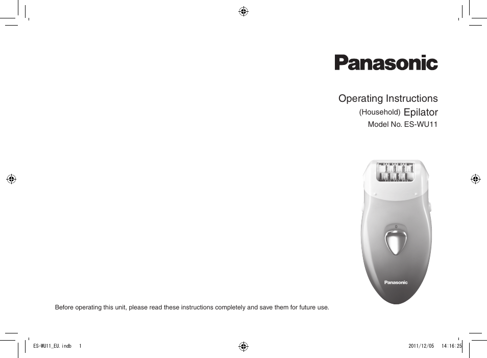 Panasonic ESWU11 User Manual | 74 pages