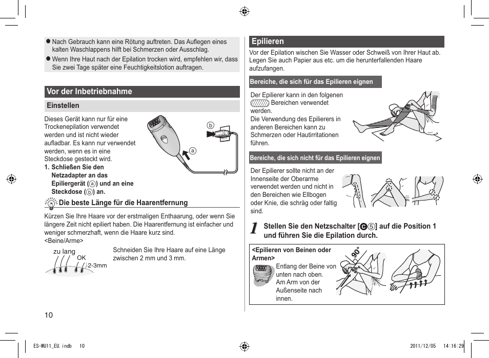 Panasonic ESWU11 User Manual | Page 10 / 74