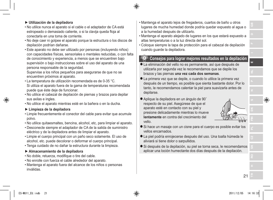 Panasonic ESWU11 User Manual | Page 21 / 74