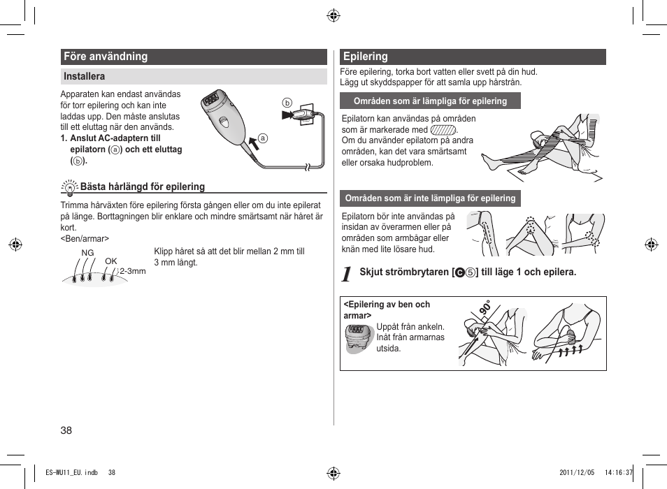 Panasonic ESWU11 User Manual | Page 38 / 74