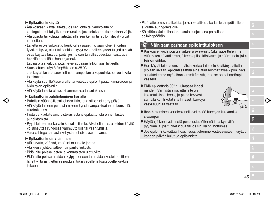 Panasonic ESWU11 User Manual | Page 45 / 74