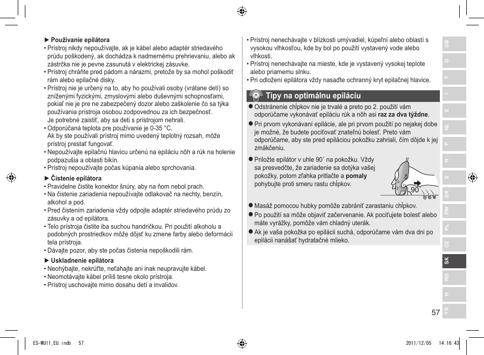 Panasonic ESWU11 User Manual | Page 57 / 74