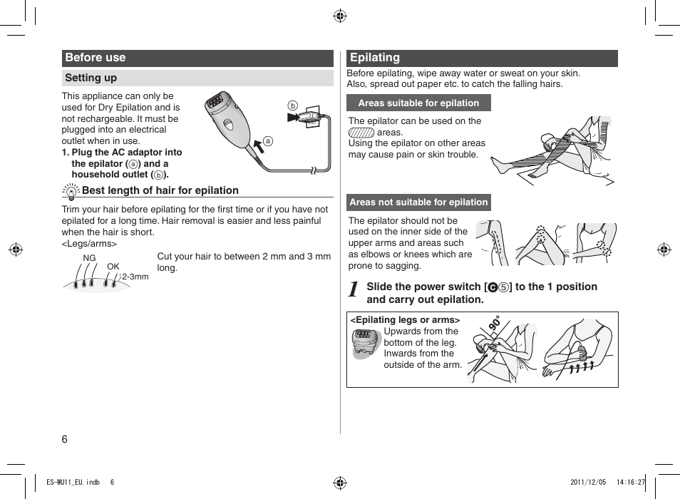 Panasonic ESWU11 User Manual | Page 6 / 74