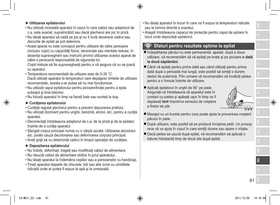 Panasonic ESWU11 User Manual | Page 61 / 74